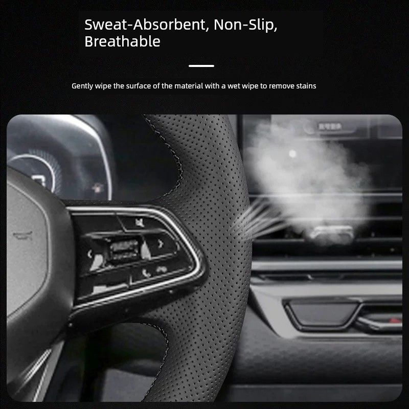 Applicable to Geely Car Steering Wheel Cover Leather Hand Sewing 22 Year 22 Emgrand Emgrand L Special Car Dedicated Steering Wheel Cover