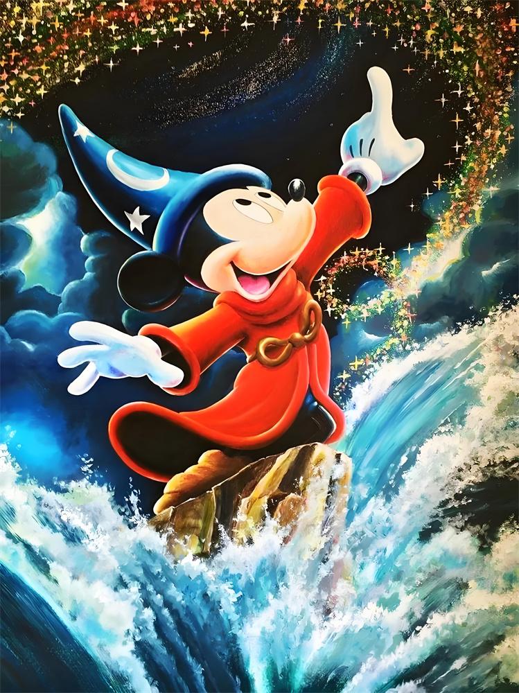 Disney 5D Diamond Painting Dark Mickey and Minnie Decoration DIY Full Diamond Mosaic Inlaid Cross Stitch Set Gift