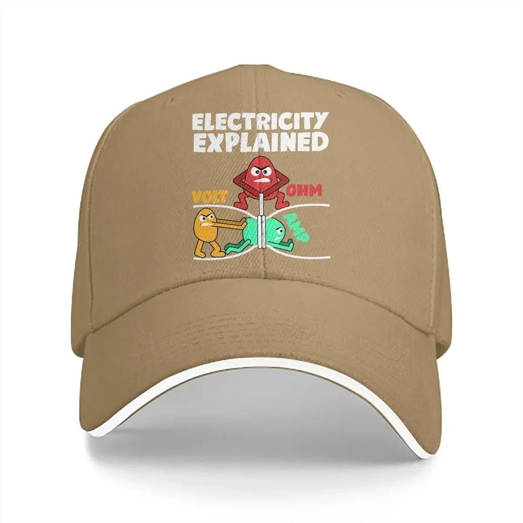 Funny Electrician Design Explains Baseball Caps Peaked Cap Electrical Engineering Electricity Sun Shade Hats for Men Women