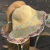Summer Women'S Wide-Brimmed Straw Hat Beach Vacation Style Sun Hat Straw Fisherman Hat