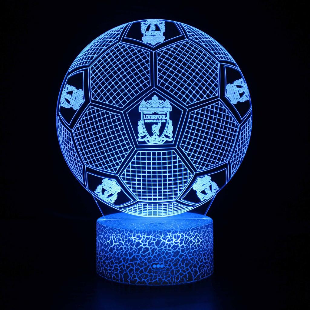Five Major Leagues Football Club Team Standard 3D Night Light LED Colorful Touch Remote Control Night Light