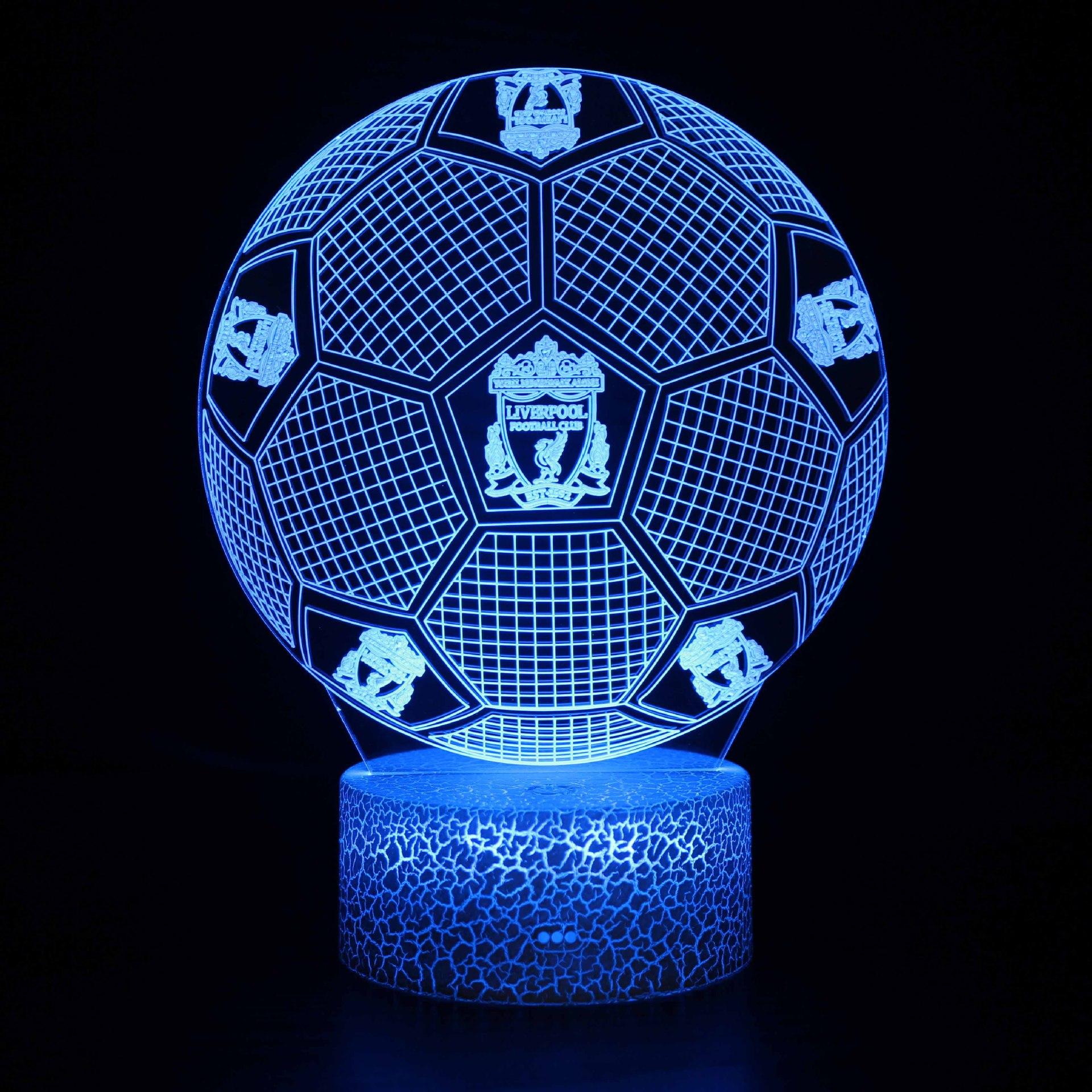 

Стандартный 3D ночник футбольного клуба пяти основных лиг, светодиодный цветной сенсорный ночник с дистанционным управлением as the picture