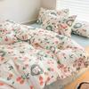 Class A Maternal Infant Grade Washed Cotton Linen 4-Pcs Set Double-Layer Yarn Quilt Cover Dormitory Bed Sheet 3-Pcs Set Household Bedding