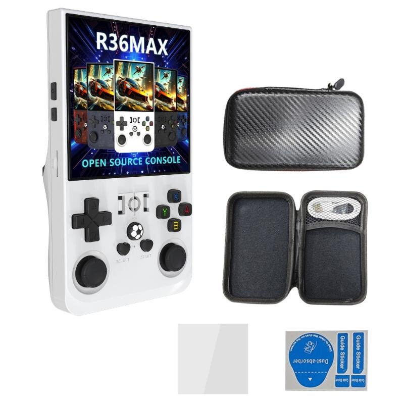Open Source R36Max 4Inch IPS Screen Handheld Video Game Console Linux System Pocket Game Player Kids Gift