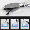 New Color-changing Anti-blue Light Frameless Cutting Edge Men's And Women's Reading Glasses Ultra-light Anti-fall Glasses