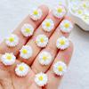 50Pcs Resin 3D Mini Sunflower Flower, chrysanthemum Gems Flatback Figurines Scrapbook Wedding Applique Nail Art Decor Crafts