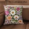 2D Vintage Embroidered Floral Throw Pillow Covers** Pattern Cushion Cover Suitable For Sofa Bedroom Car Pillow Cover