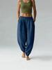 2025 European & American Style Women's High Waist Cotton Linen Wide Leg Yoga Pants