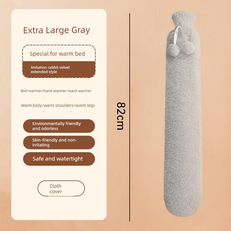 Extra-Long Hot Water Bottle for Winter, Warm Water Bag for Warming Beds and Quilts, Special for Children, Water-Fillable Hot Compress Device for Women