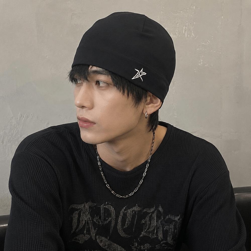 Casual Pullover Cap Thin Warm Hat Personality Embroidered Beanie Hat for Men