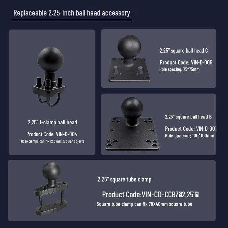 Forklift Dock: Heavy Duty VESA 2.25" Data Terminal Mount with 1233mm Round Tube Clamp