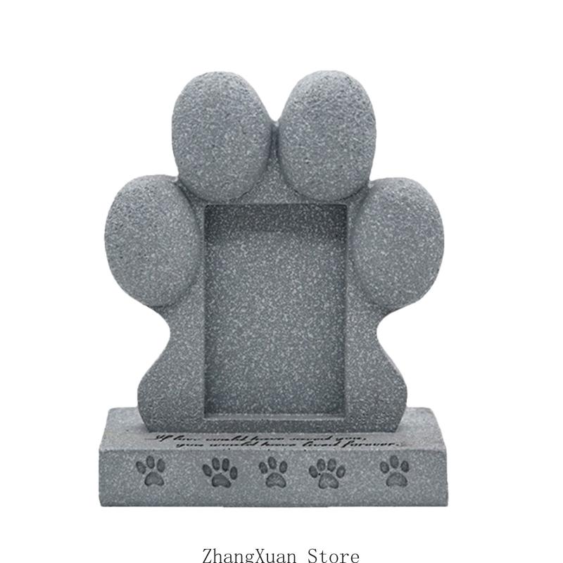 Pet Memorial Stones Pet Dog Cats Resins Paws Ornaments for Outdoor and Indoor Pet Memorial Gift