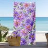Vibrant Lotus Flower Print Beach Towel Quick Dry Lightweight Absorbent Elegant Water Lily Green Leaf Design for Summer Beach