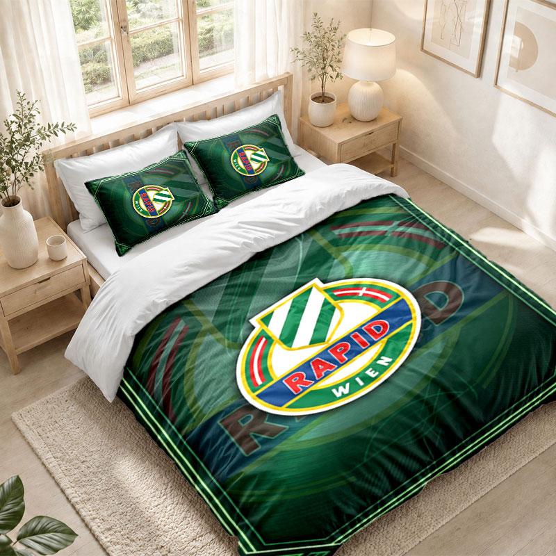 Bedding Set 1 Duvet Cover 2 Pillowcases Rapid Wien FC Print Bedroom Home Decoration