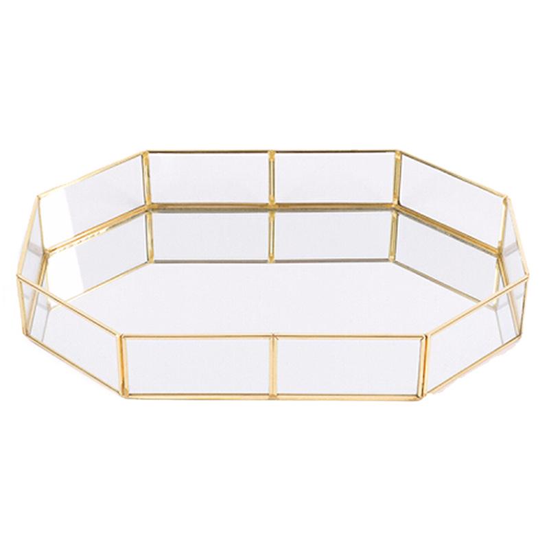 Elegant Glass Storage Box & Cosmetics Organizer Tray