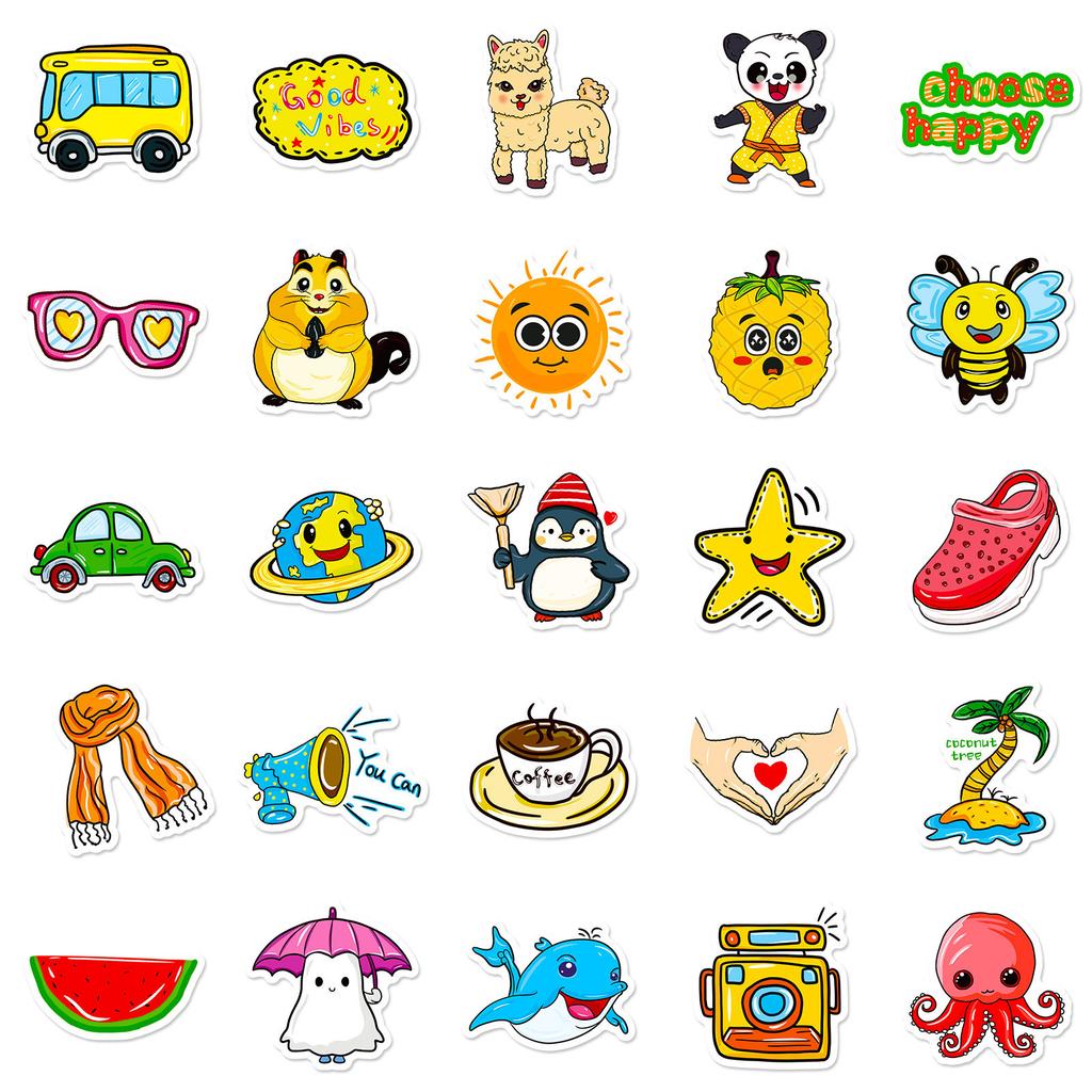 Create 50 Small Fresh And Cute Wind Stickers Diy Can Be Repeatedly Pasted Waterproof Hand Tent Goo Card Sticker