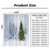 Christmas Theme Shower Curtain Winter Snow Christmas Tree Deer Rustic Wooden Panel Fabric Washable Shower Curtain Bathroom Decor