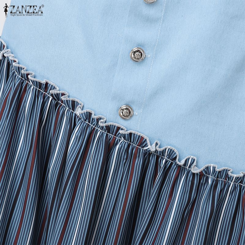 ZANZEA Fuste Midi Largi de Vară Casual pentru Femei