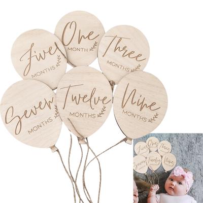 Handgjorda Trä Baby Månadsvisa Milstolpekort Dekorativa Trä Milstolpeskyltar för Nya Föräldrar Fotorekvisita & Minnessaker