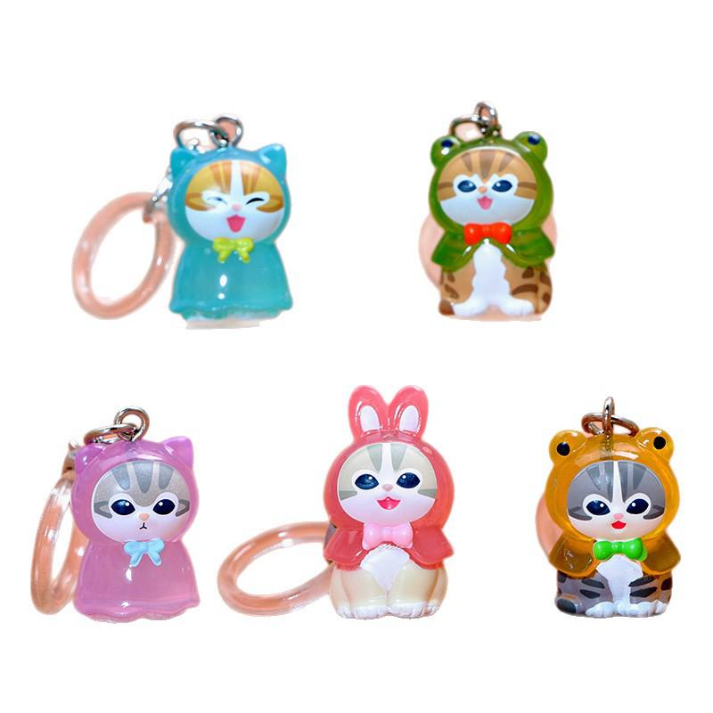 Cat Fu Shan Di Blind Box Pendant: Transparent Raincoat, Cute Healing Mobile Phone/Car Charm Keychain