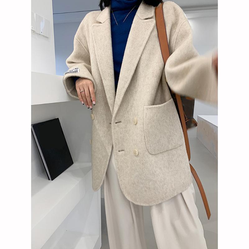 Loose Long Sleeve Turn Down Collar Coats Women Coat Winter Autumn