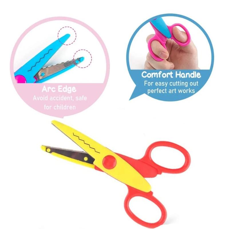 Student Homemade Color Album Decorative Lace Scissors Comfortable Hand Scissors Paper Cuttings Scissors Art Safety Scissors