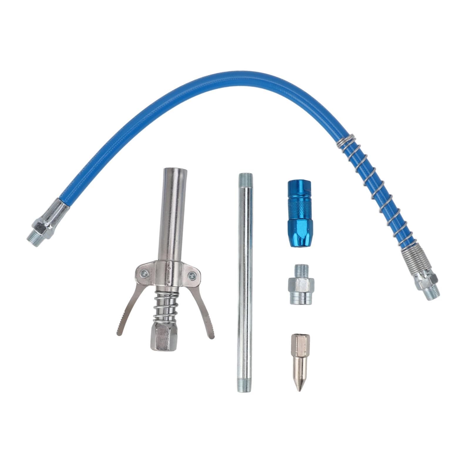 

Grease Gun Coupler Kit Extended Locking Set with Adaptor High Pressure Manual Pneumatic Electric