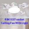 E27 Fassung Deckenventilator mit Licht 50W/60W LED Beleuchtung Kleiner Deckenventilator Haushalt Schlafzimmer Elektrische Ventilatorlampe
