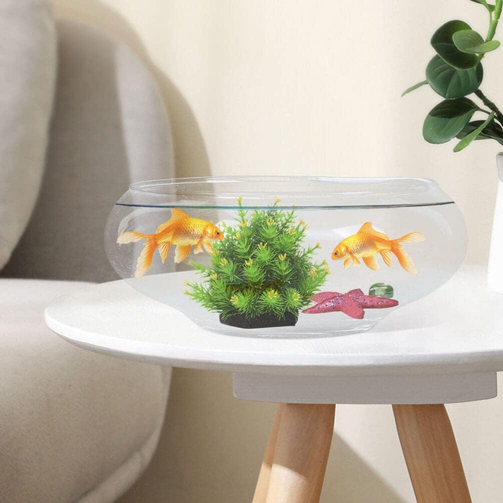 VOSAREA Glass Vase Bowl Glass Bubble Bowl Terrarium Succulent Planter Air Plants Hydroponic Display Floating Candles Clear Bubble Bowl Fish Bowl