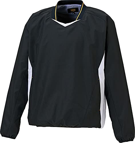 ZETT Baseball Youth Long Sleeve V-Neck Jumper, Black x White (1911A), Size 130, BOV331J