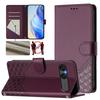 For Sony Xperia 10 VII Case Imprinted Honeycomb RFID Blocking Leather Phone Cover with Strap