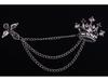 Z16 Men's British Crown Cross Brooch with Tassel