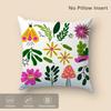 Floral Bee Mushroom Pillow Covers Zipper Square Living Room Chair Sofa Car Festival Decor Double-Sided Printed Pillow Covers