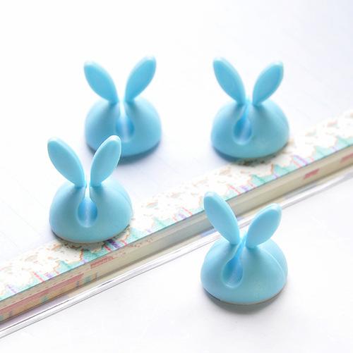 4pcs Wholesale Colorful Rabbit Wire Clamp Desk Neatly Wire Usb Car small rabbit wire  Charger Wire Rack Accessories Secure Desk