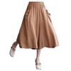 Women's Wide-Leg Nylon Pants - 2026 Summer Collection, Plus Size, Elastic Waist, Solid Color, Loose Fit, Cropped Flare Design.