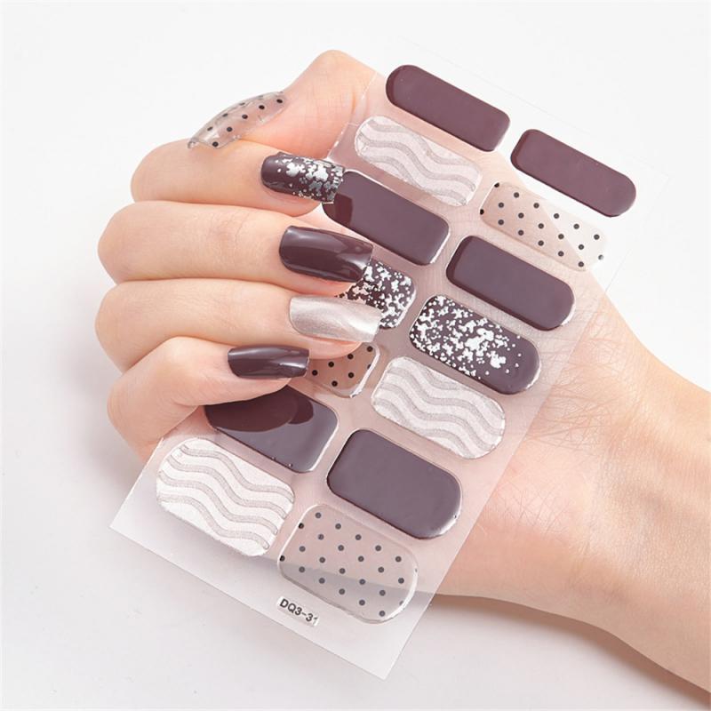 Pegatinas de Uñas de Cobertura Completa Esmalte de Uñas de Moda Decoración de Uñas Brillo Espumoso Autoadhesivas Manicura Diseñador Pegatina de Arte de Uñas