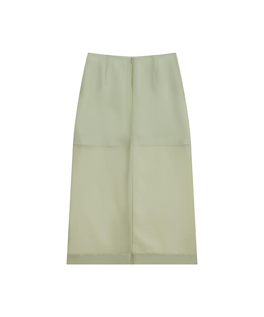 Kwinseulaebis Sheer Glossy Mid-Length Skirt