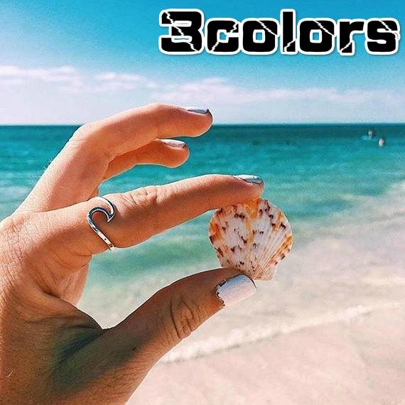 3 Colors/set Finger Rings Newest Fashion Stainless Steel Wave Ring Simple and Stylish Wave Ring Tita