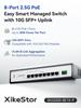 XikeStor 9 Port PoE Hub WEB Management Switch PoE Power 8 Port 1 Port 10G Security Security Camera AP VLAN Aggregation Splitter Hub Support 2.5G +