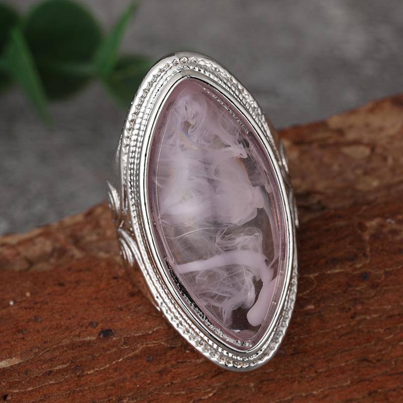 Luxury Fashion Oval Stone  Color Finger Rings For Women Vintage Creative Bride Wedding Engagement Anniversary Jewelry