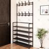 Slim Indoor Shoe Rack with Multi-Layer Dust Cover & Sunshade Curtain