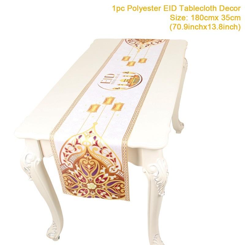Ramadan Decor Table Runner EID Mubarak Decoration 2024 For Home Tablecloth Ramadan Kareem Islamic Muslim Party Eid Al Adha Gifts