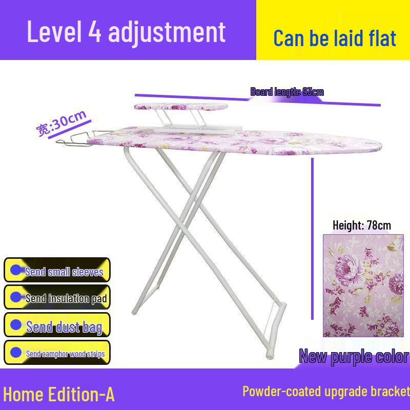 Reinforced Foldable Ironing Board with Handheld Rack - High-Grade Household Accessory