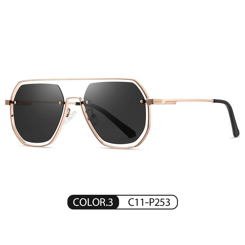 New Metal Polarized Sunglasses JS8575Outdoor Sun Protection Driving Sunglasses Fashionable Men's Square Frame Sunglasses