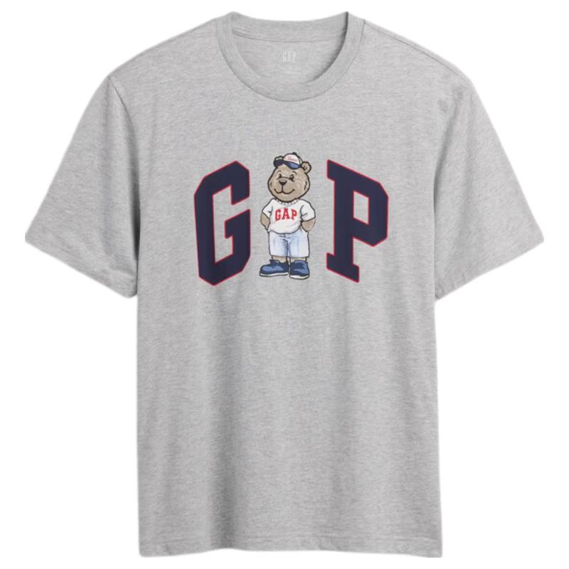GAP Unisex Bear Logo Pure Cotton Round Neck Short Sleeve T-Shirt L