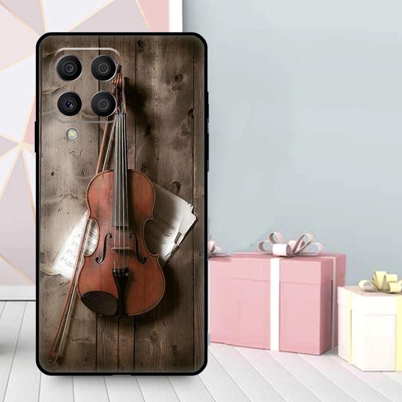 Elegant Violins Bow Sheet Music Case For Samsung Galaxy M56 M52 M32 M53 M16 M11 M21 M31 M35 M12 M13 M14 M15 M36 M55 M34 M54
