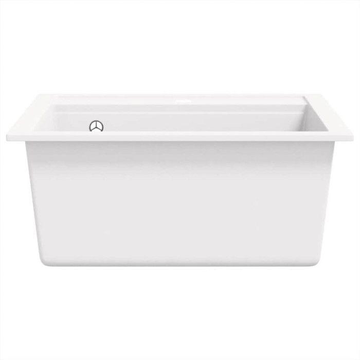 Évier de cuisine en granit - VIDAXL - Seul lavabo - Blanc - Résistant à la chaleur et aux rayures