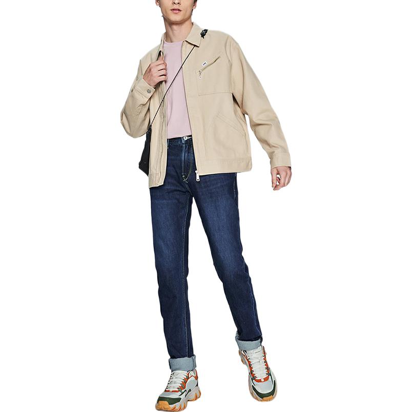 Solid Color Zip Collar Long Sleeve Jacket Men jackets LMT00455920022797W000