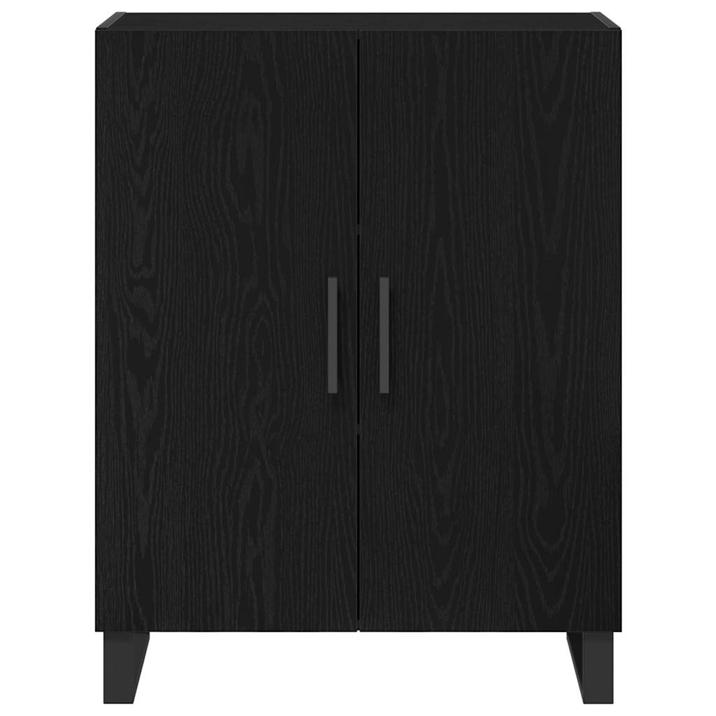 Highboard 2 pcs Black Oak Effect Wood Based Material