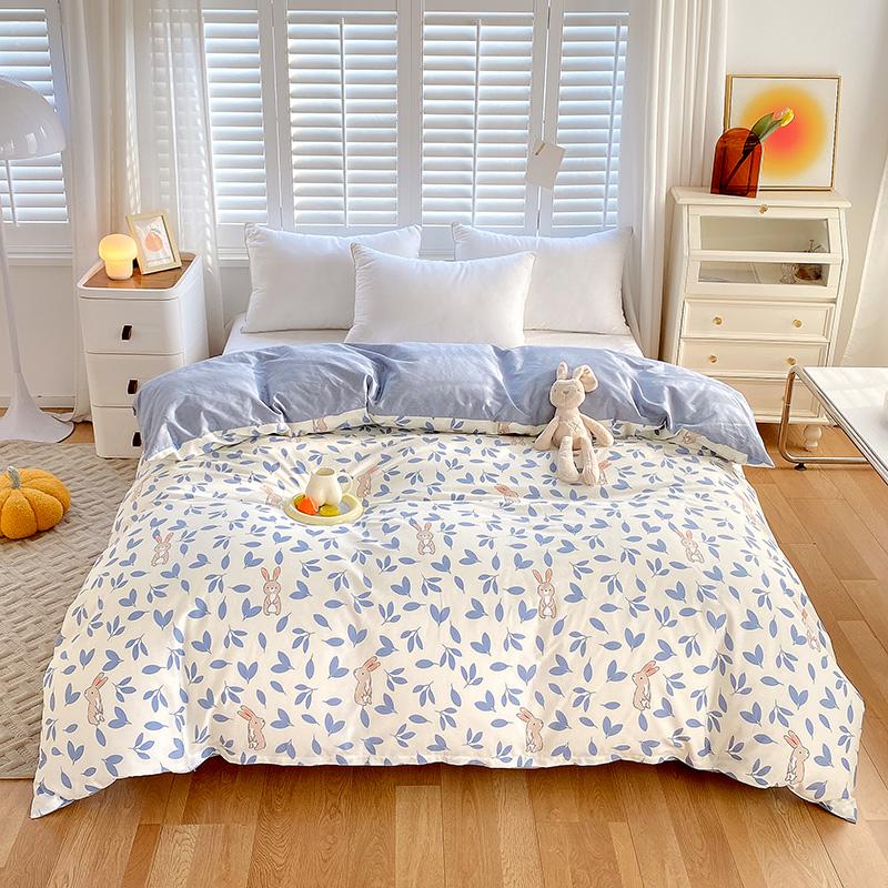 100% Cotton Floral Duvet Cover, Twin/Double, 150x200cm/230cm, Ideal for Student Dorms
